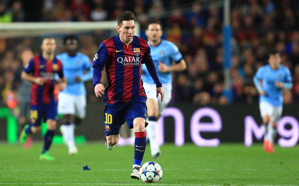 Lionel Messi im Champions League-Spiel zwischen dem FC Barcelona und Manchester City
