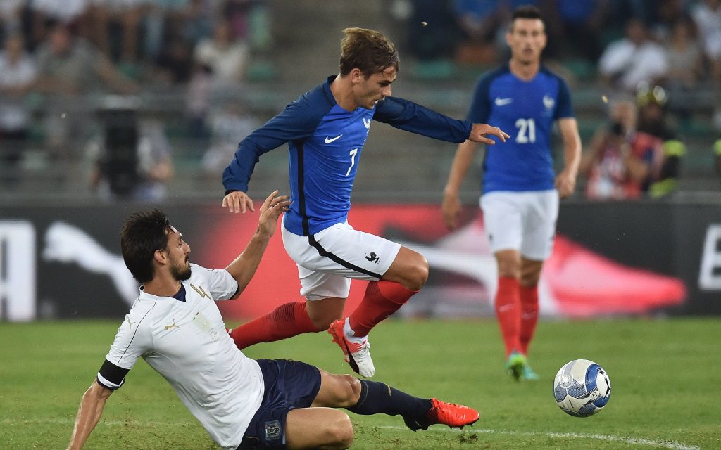 Antoine Griezmann im Freundschaftsspiel zwischen Italien und Frankreich in Bari
