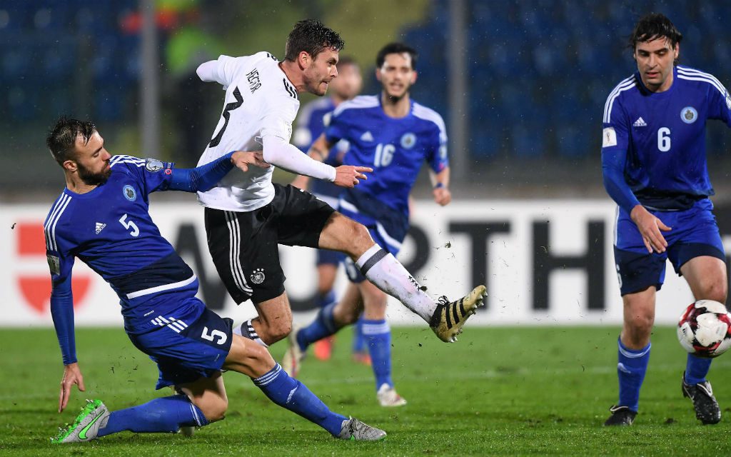 Beim 8:0 gegen Fußballzwerg San Marino erzielte Jonas Hector ein Doppelpack.