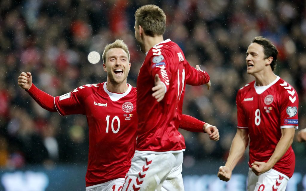Dänemark nach dem 1:0-Führungstor gegen Rumänien.