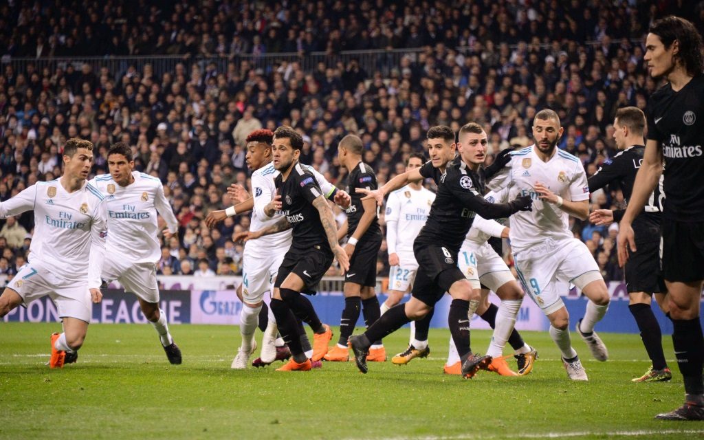 Turbulente Szene im Achtelfinal-Hinspiel zwischen Real Madrid und Paris St. Germain in der Saison 2017/18.