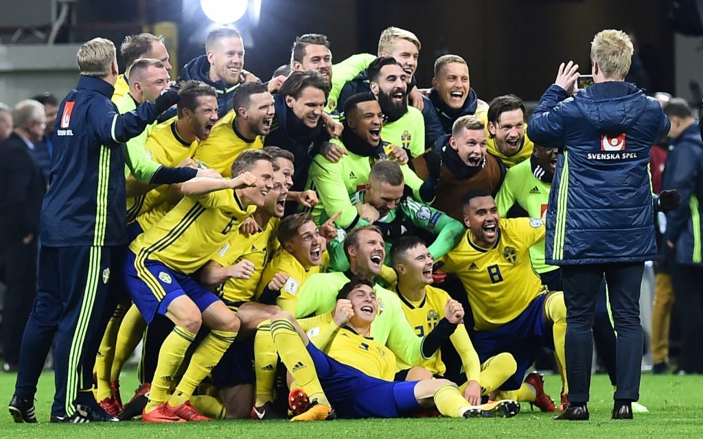 Schweden feiert den WM-Einzug in Italien.