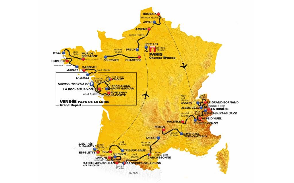 Etappenplan Tour de France 2018