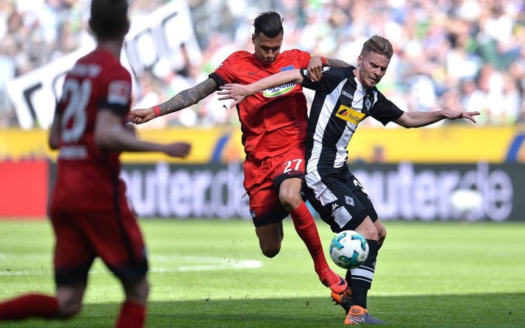 Hertha BSC Berlin beim Gastspiel in Mönchengladbach Saison 2017/18