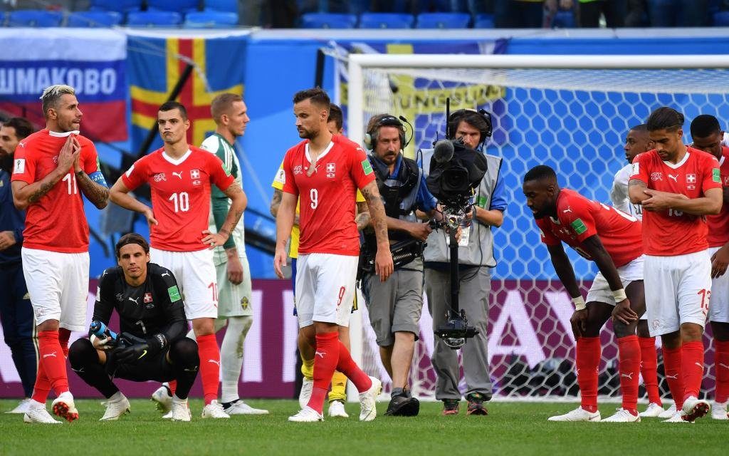Die Schweiz nach der 0:1-Niederlage im WM-Viertelfinale 2018 gegen Schweden.