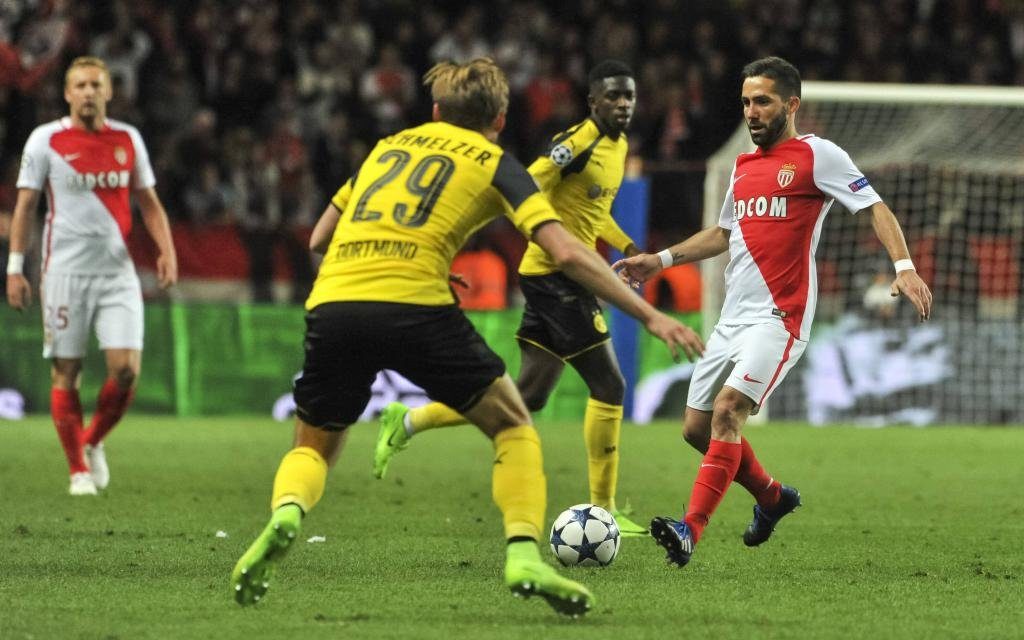 Borussia Dortmund beim Gastspiel in Monaco im Viertelfinale der Champions League 2017.