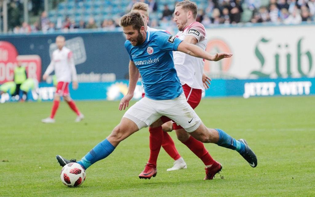 Hansa Rostock beim 3:1 gegen Fortuna Köln in der Saison 2018/19.