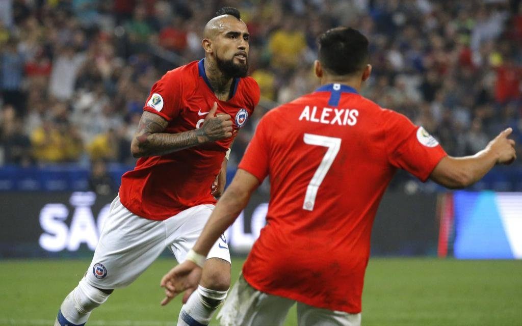 Arturo Vidal nach einem Tor der Chilenen gegen Kolumbien bei der Copa America 2019.