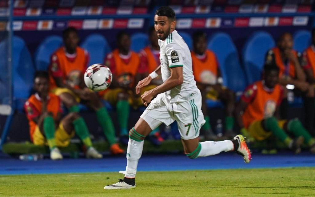 Riyad Karim Mahrez of Algeria during the 2019 African Cup of Nations match between Algeria and Guniea at the 30 June Stadium in Cairo, Egypt