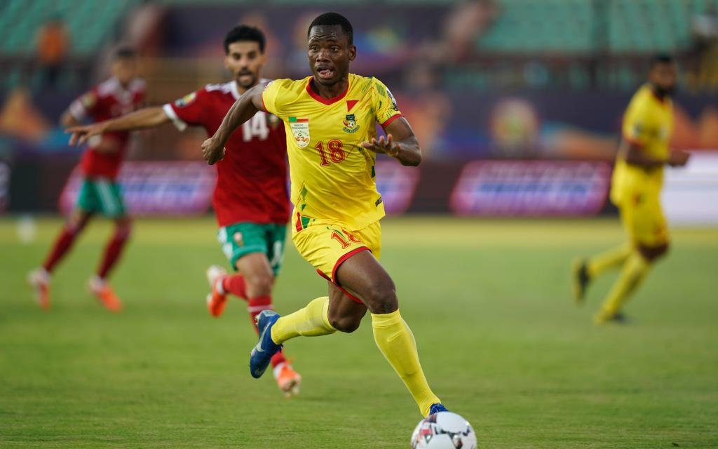Seibou Mama of Benin during the 2019 African Cup of Nations match between Marocco and Benin at the Al Salam Stadium in Cairo