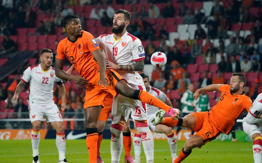 Denzel Dumfries of the Netherlands during qualifying rounds FIFA World Cup, WM, Weltmeisterschaft, Fussball 2022 Netherlands vs Montenegro on September 4, 2021 at the Philips Stadium in Eindhoven