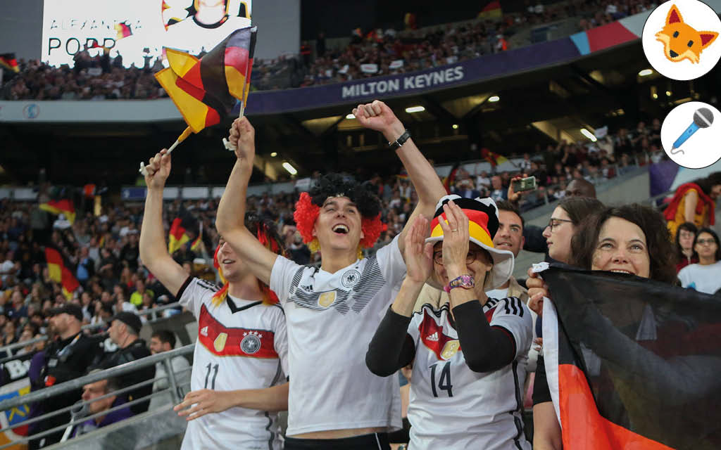 Der Quotenfuchs will mit den deutschen Fans den EM-Titel feiern.