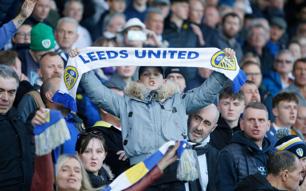Leeds fans during the Premier League match between Leeds United and Arsenal at Elland Road, Leeds, England on 16 October 2022.