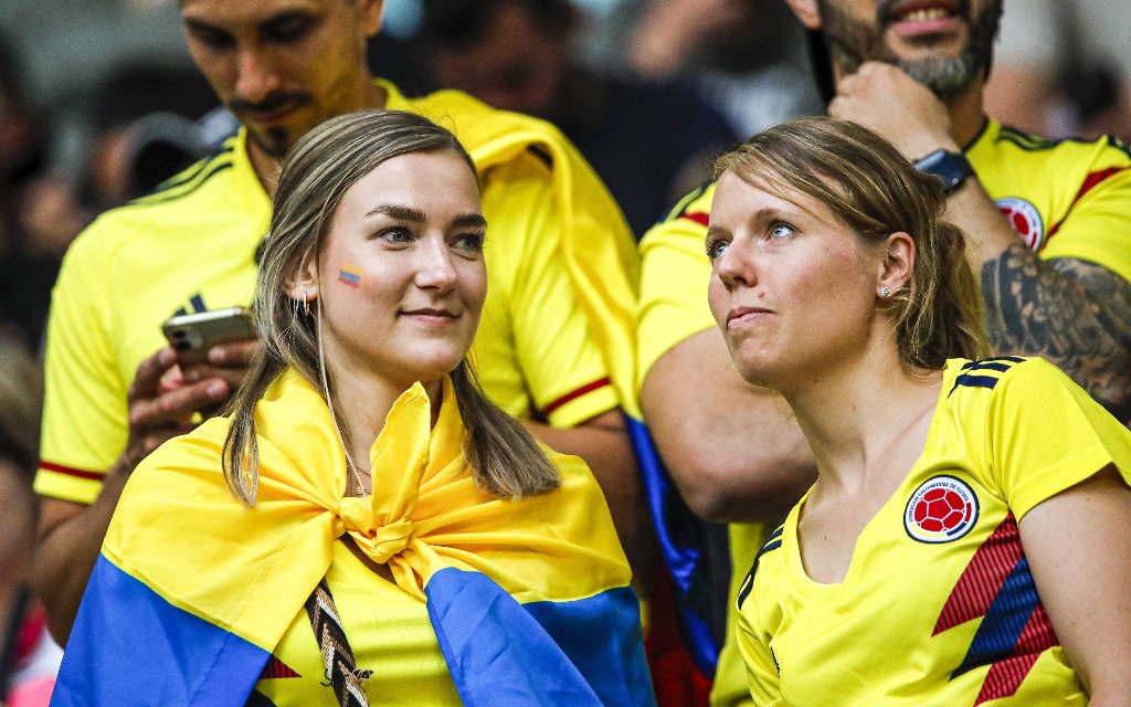 Colombia fans during the friendly international match, LÃ¤nderspiel, Nationalmannschaft between Germany and Colombia at the Veltins-Arena on June 20, 2023 in Gelsenkirchen