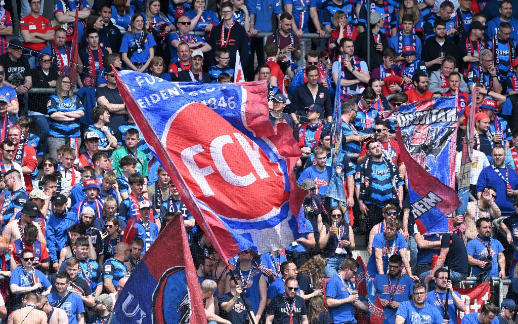 Paderborn, Home Deluxe Arena, 14.05.23, GER, Herren, 2.Bundesliga, Saison 2022-2023, SC Paderborn 07 - 1.FC Heidenheim Bild: Fankurve, Fans, Fanblock Heidenheim